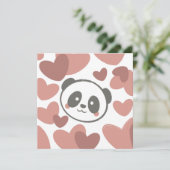 Carte Panda aux coeurs (Debout devant)