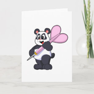 Carte Panda aux fléchettes avec fléchette