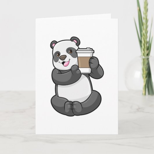 Carte Panda avec café à emporter (Devant)