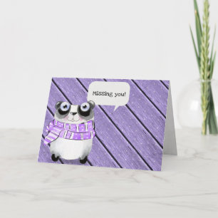 Carte panda avec écharpe d'hiver