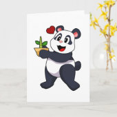 Carte Panda avec Fleur de Bambou (Fleur jaune)