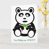 Carte Panda avec l'anniversaire tardif de bambou (Fleur jaune)