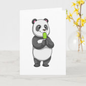 Carte Panda avec Popsicle (Fleur jaune)