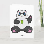 Carte Panda avec tasse à café (Dos)