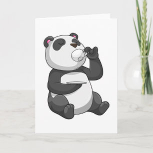 Carte Panda avec Tea Cup