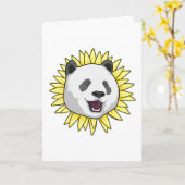 Carte Panda avec tournesol (Fleur jaune)