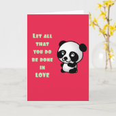 Carte Panda avec une citation d'amour inspirationnelle (Fleur jaune)