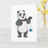 Carte Panda avec Yo-yo (Fleur jaune)