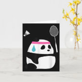 Carte Panda Badminton Exhaussé - Funny mignonne Shuttle  (Fleur jaune)