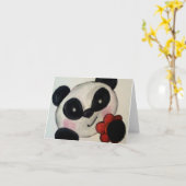 Carte Panda Bear Flower Note (Fleur jaune)