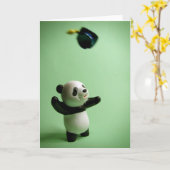 Carte Panda Bear Graduation Cap Throw (Fleur jaune)