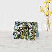 Carte Panda Bear Happy Birthday (Fleur jaune)
