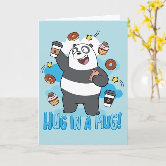 Carte Panda Bear - Hug in a Mug! (Fleur jaune)