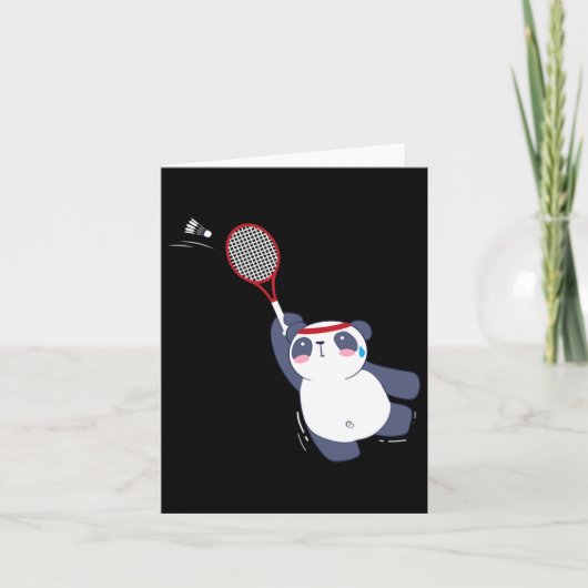 Carte Panda Bear Joueur Badminton Singles Doubles Ace An (Devant)