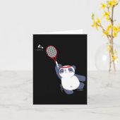 Carte Panda Bear Joueur Badminton Singles Doubles Ace An (Fleur jaune)
