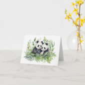 Carte Panda Bears Merci (Fleur jaune)
