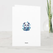 Carte Panda Boire Bleu Boba Bubble Thé Anniversaire (Dos)