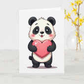 Carte Panda Câlins Coeur (Fleur jaune)