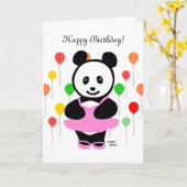 Carte Panda Cartoon et Cupcake (Fleur jaune)