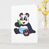 Carte Panda comme bébé avec Bambus (Fleur jaune)