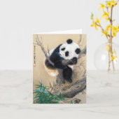 Carte panda cool chine mignonne douce et moelleuse art d (Fleur jaune)