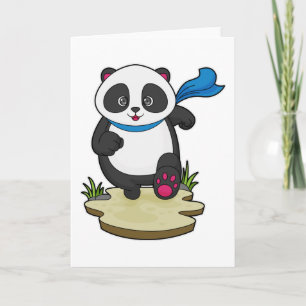 Carte Panda coureur avec Écarf