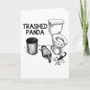 Carte Panda Crasé Drôle Racoon Ivre