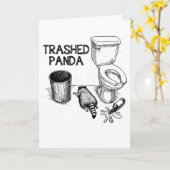 Carte Panda Crasé Drôle Racoon Ivre (Fleur jaune)