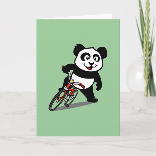 Carte Panda cyclable mignonne (Devant)