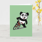 Carte Panda cyclable mignonne (Fleur jaune)