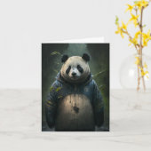 Carte Panda dans la pluie vierge à toutes les occasions (Fleur jaune)