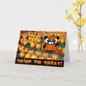 Carte Panda dans le costume de diable au labyrinthe (Fleur jaune)