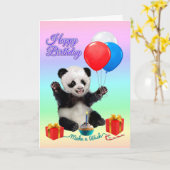 CARTE PANDA DE JOYEUX ANNIVERSAIRE (Fleur jaune)