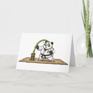 Carte Panda de karaté drôle Échec de l'art martial