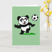 Carte Panda de soccer mignon (Fleur jaune)