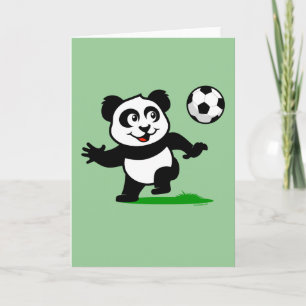 Carte Panda de soccer mignon