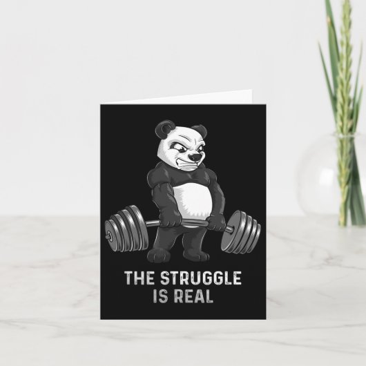 Carte Panda Deadlifter Powerlifter Funny Bodybuilding (Devant)