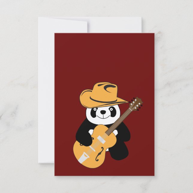 Carte Panda drôle avec guitare (Devant)