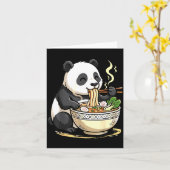 Carte Panda Eating Funny Ramen Noodles (Fleur jaune)