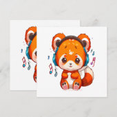 Carte Panda écoutant de la musique Kpop (Devant / Derrière)