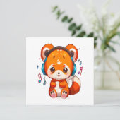 Carte Panda écoutant de la musique Kpop (Debout devant)