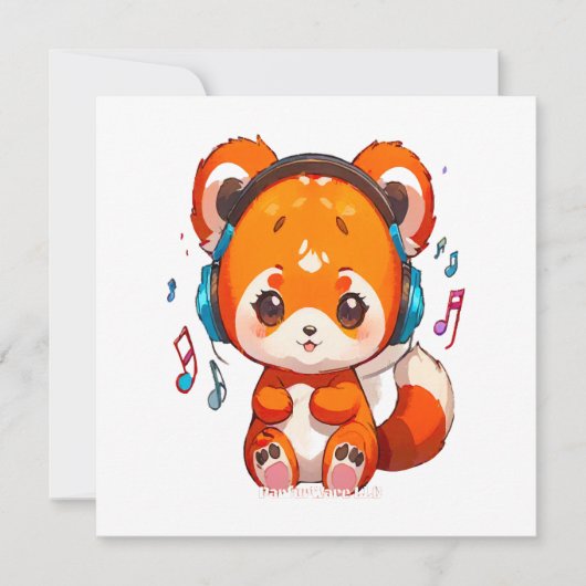 Carte Panda écoutant de la musique Kpop (Devant)