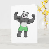Carte Panda en Bodybuilder au Bodybuilding (Fleur jaune)