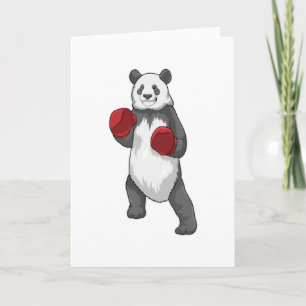 Carte Panda en boîte avec gants de boxe