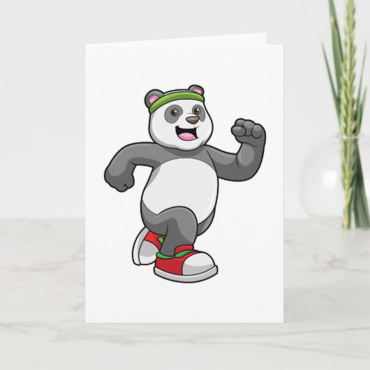 Carte Panda en course avec bandeau (Devant)