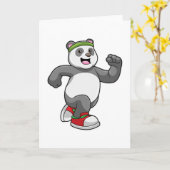 Carte Panda en course avec bandeau (Fleur jaune)