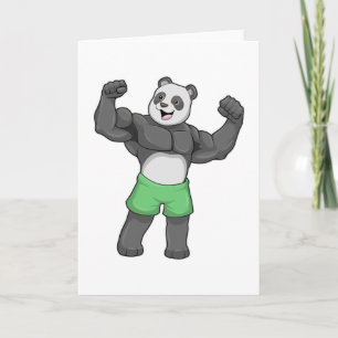 Carte Panda en culturiste au culturisme