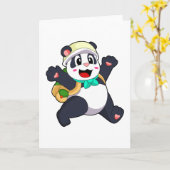 Carte Panda en étudiant (Fleur jaune)