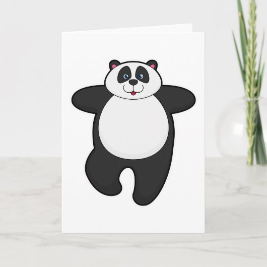 Carte Panda en exercice d'étirement de yoga (Devant)