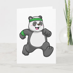 Carte Panda en jogging avec bandeau